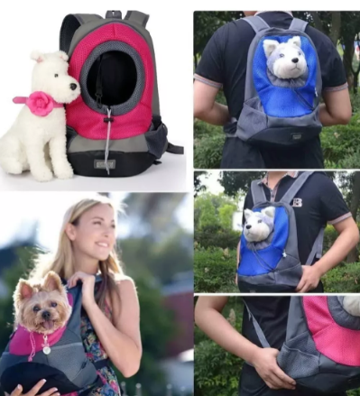 Mochila tipo canguro para mascotas. Producto local, plazo de entrega aproximado de entre 3 y 7 días.