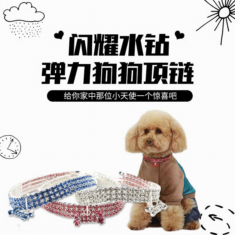 Collar con brillantes para perros pequeños y gatos.  Producto importado, plazo de entrega aproximado de entre 7 y 18 días.