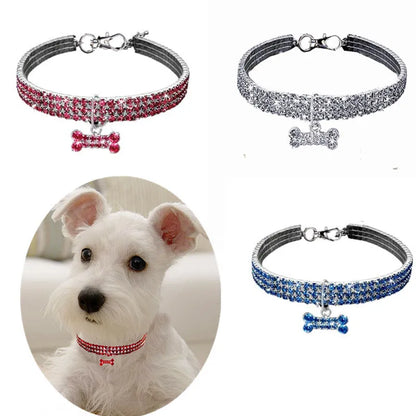 Collar con brillantes para perros pequeños y gatos.  Producto importado, plazo de entrega aproximado de entre 7 y 18 días.