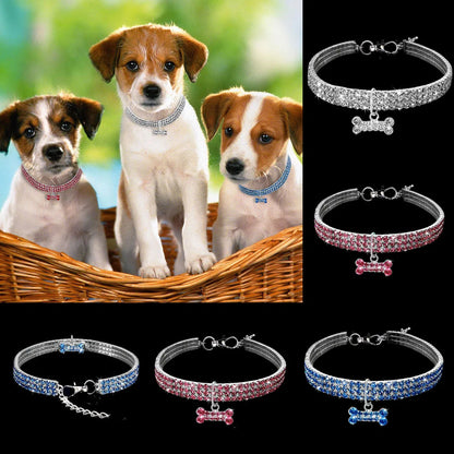 Collar con brillantes para perros pequeños y gatos.  Producto importado, plazo de entrega aproximado de entre 7 y 18 días.