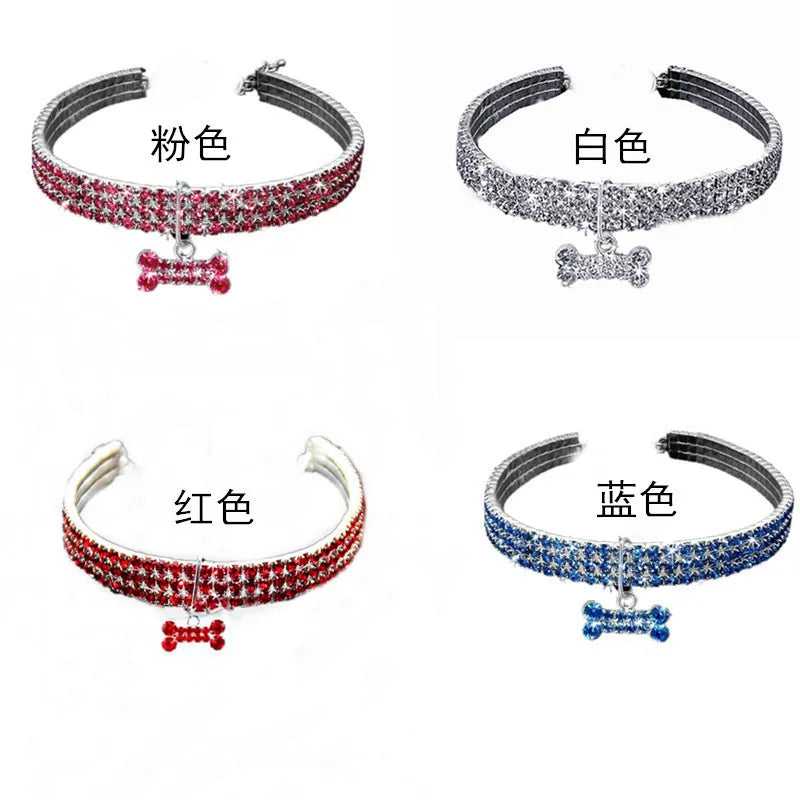 Collar con brillantes para perros pequeños y gatos.  Producto importado, plazo de entrega aproximado de entre 7 y 18 días.