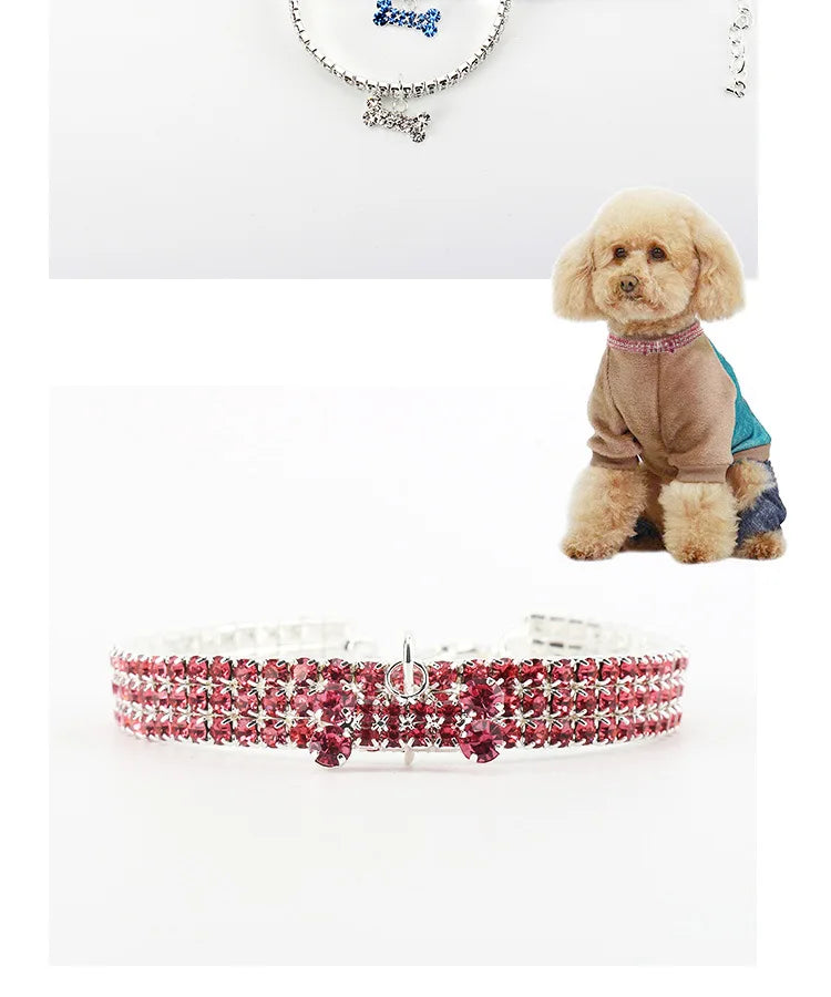 Collar con brillantes para perros pequeños y gatos.  Producto importado, plazo de entrega aproximado de entre 7 y 18 días.