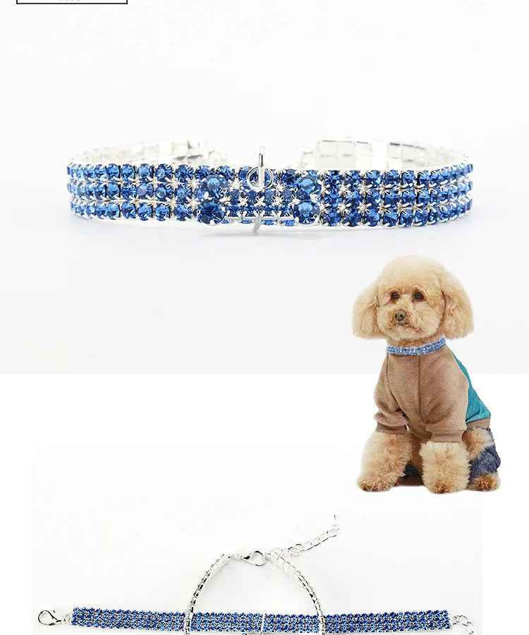 Collar con brillantes para perros pequeños y gatos.  Producto importado, plazo de entrega aproximado de entre 7 y 18 días.